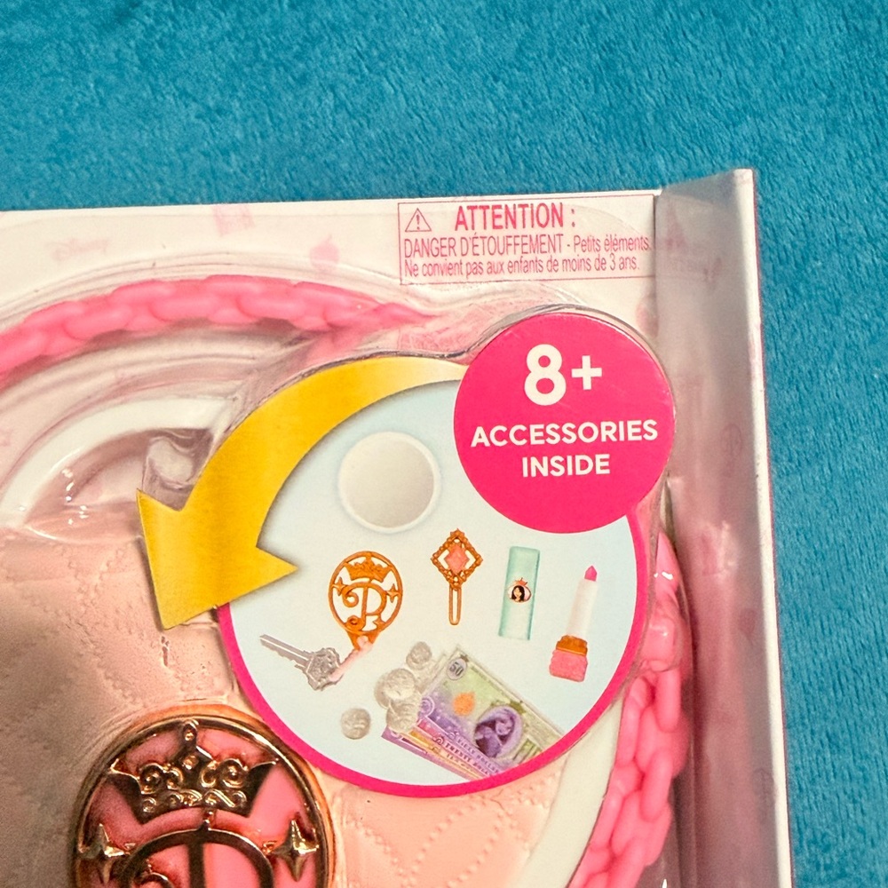 Disney Princess Chic Petites Pink Crossbody Purse with Gold Emblem - Picture 2 of 4
